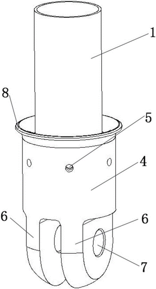 Impacting energy absorption device based on composite pipe cutting inward-turning crushing