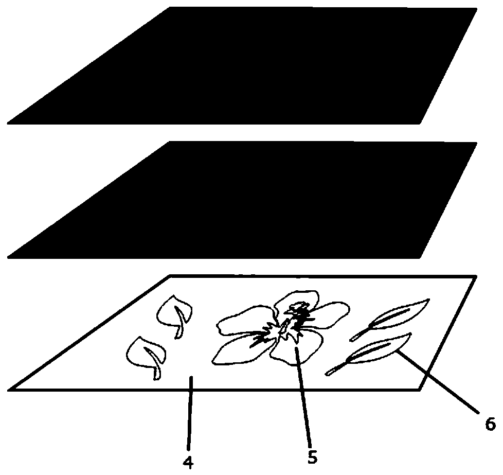 Color invisible pattern element and preparation method thereof