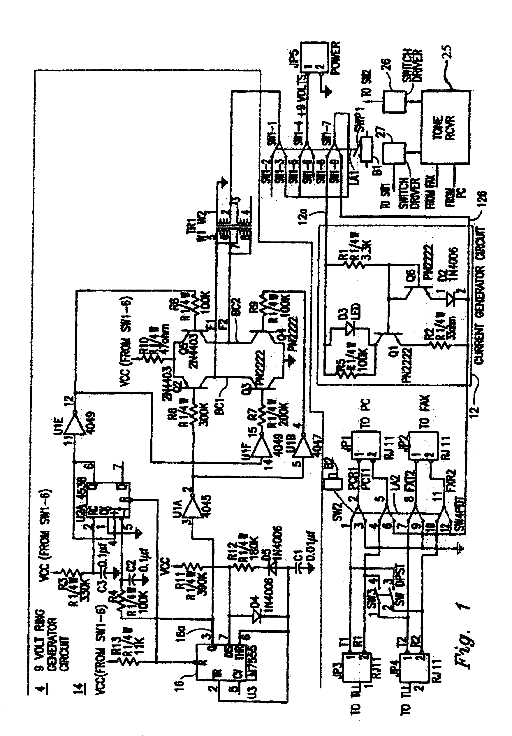 Interface circuit for utilizing a facsimile coupled to a PC as a scanner or printer