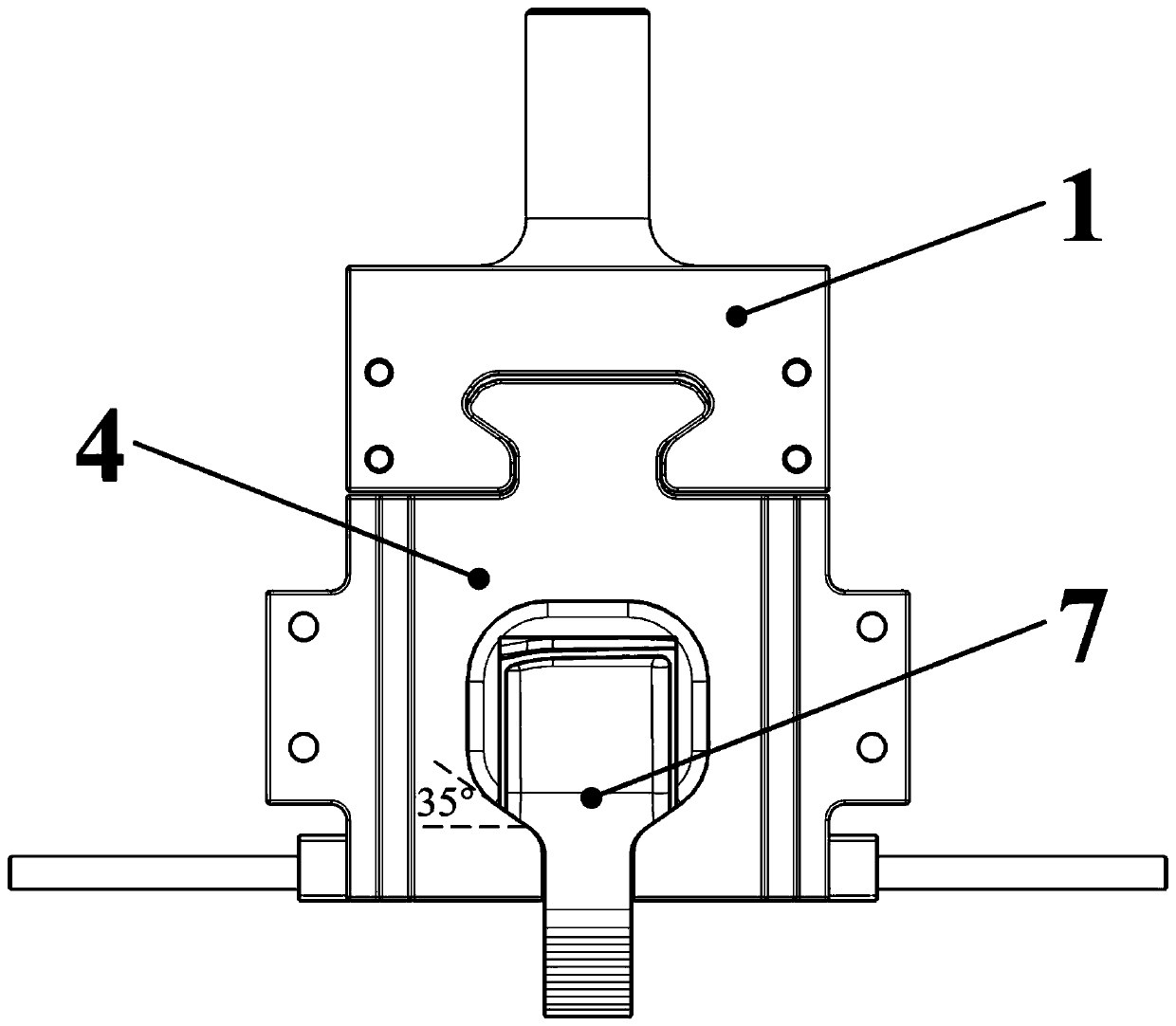 High-temperature large-load test fixture and test method for turbine blade joggle joint structure