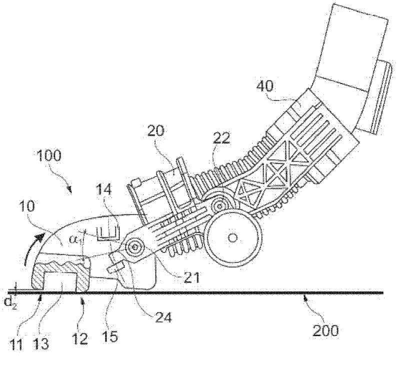 Vacuum cleaner nozzle with rotatably limited base plate