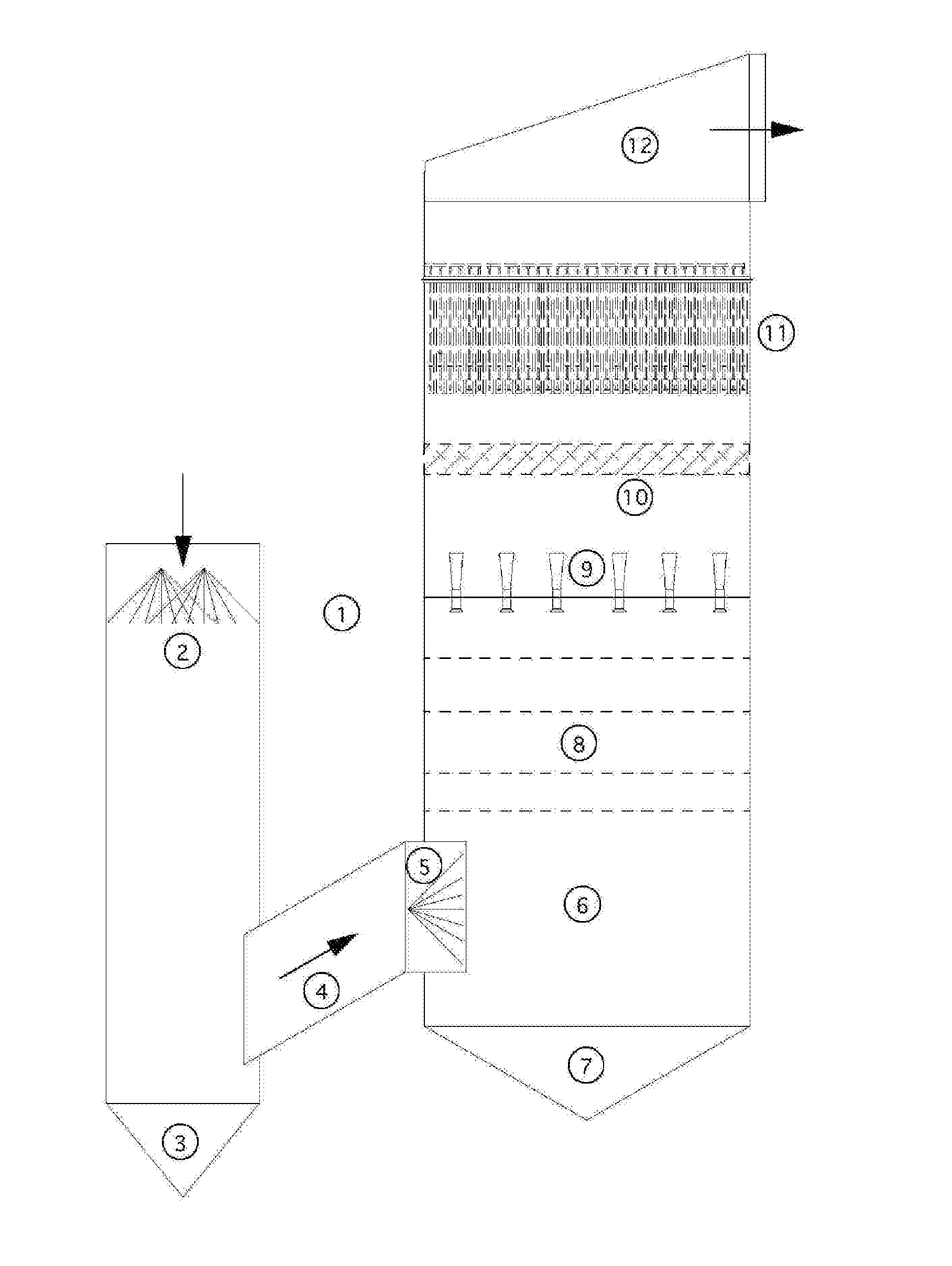 An apparatus and method for particulate capture from gas streams and a method of removing soluble particulate from a gas