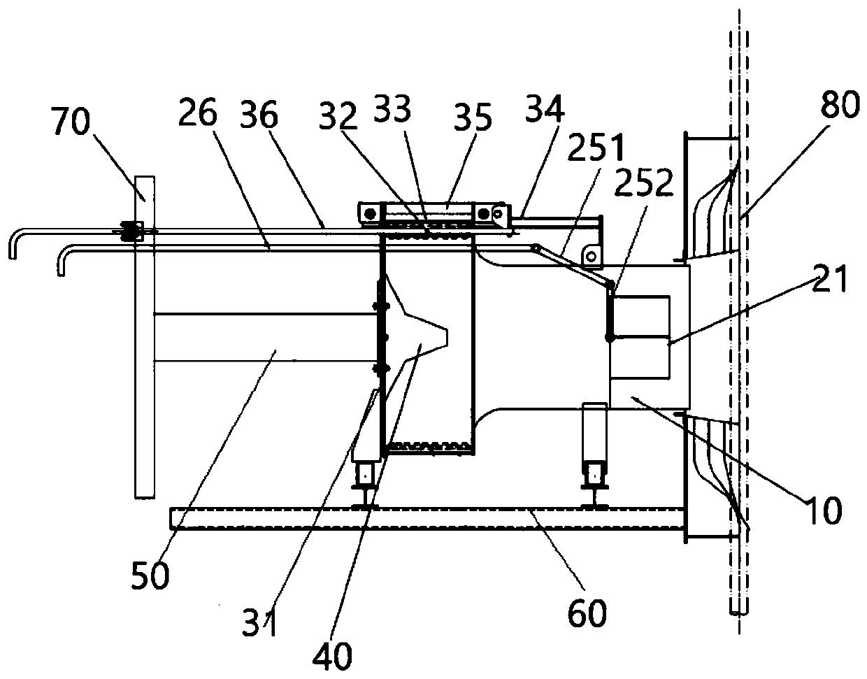 Over fire air device of boiler