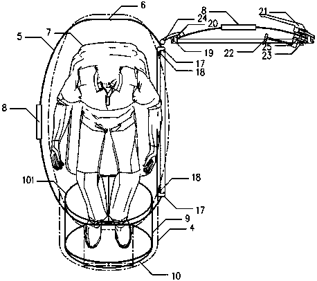 Seat type single pressurized oxygen cabin