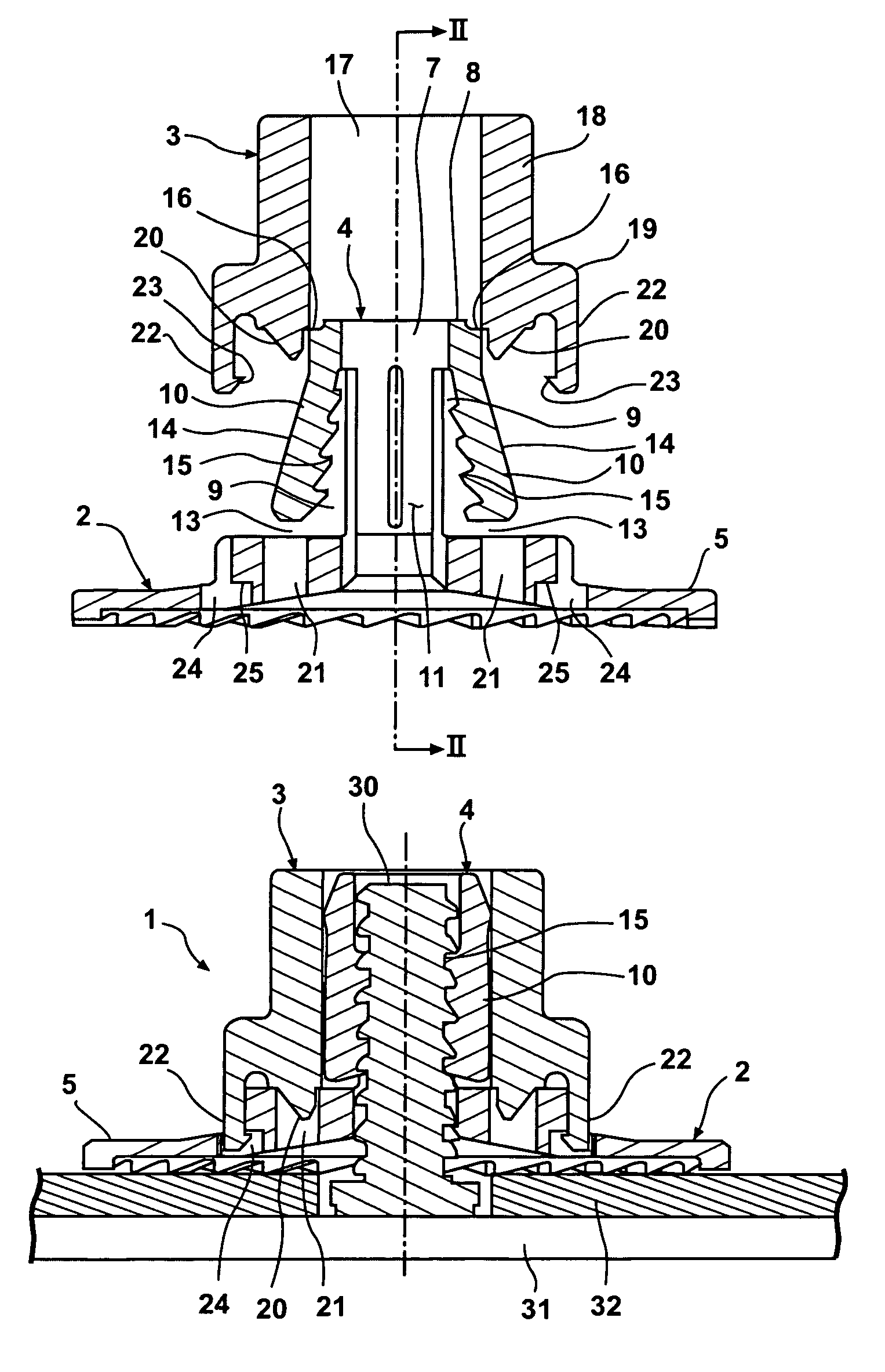 Fastener for application to a threaded stud