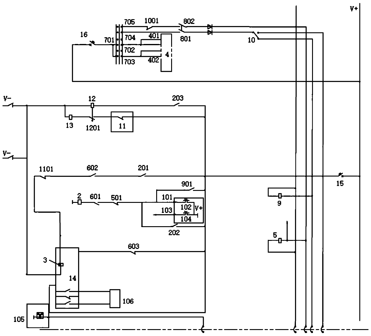 Train pantograph logical intelligent control system based on intelligent control units