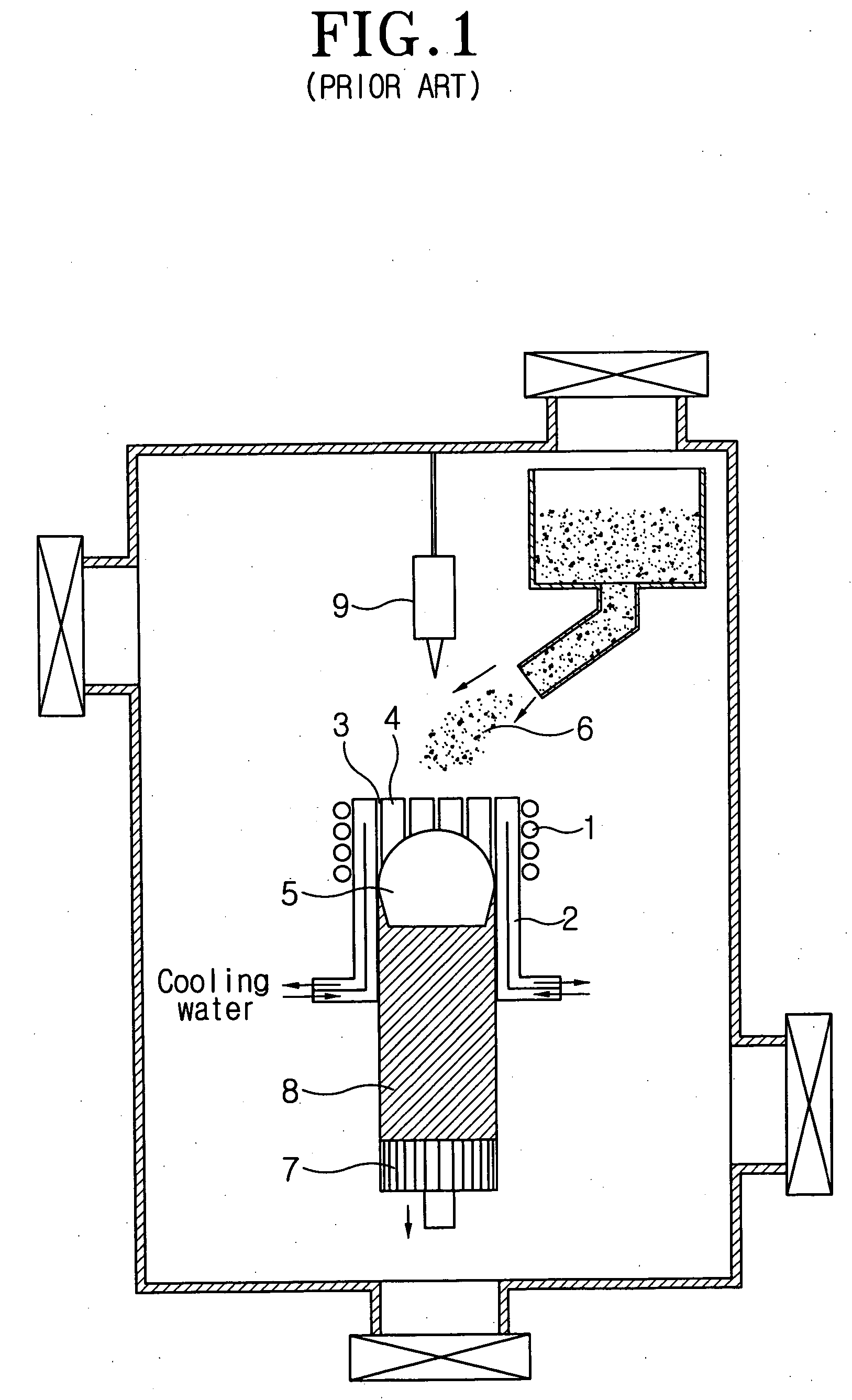 Electromagnetic continuous casting apparatus for materials possessing high melting temperature and low electric conductance