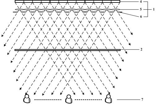 Transverse wide-visual field tridimensional display method and system based on spliced light field