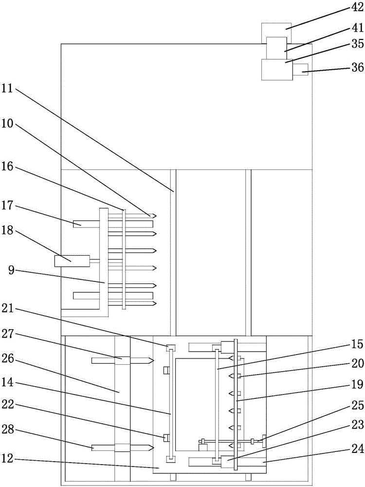 Dirt clearing device used for washing holes of shaft class parts