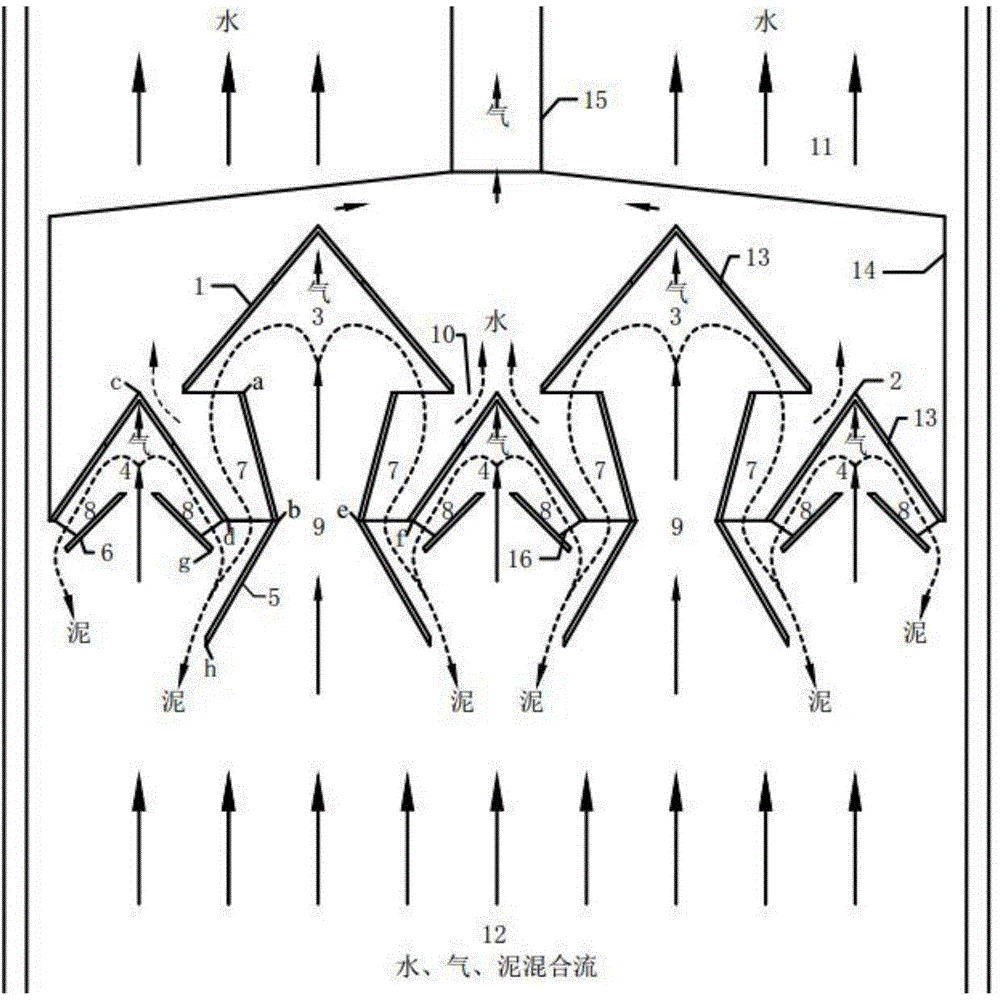 Sludge reflux type three-phase separator used in anaerobic reactor