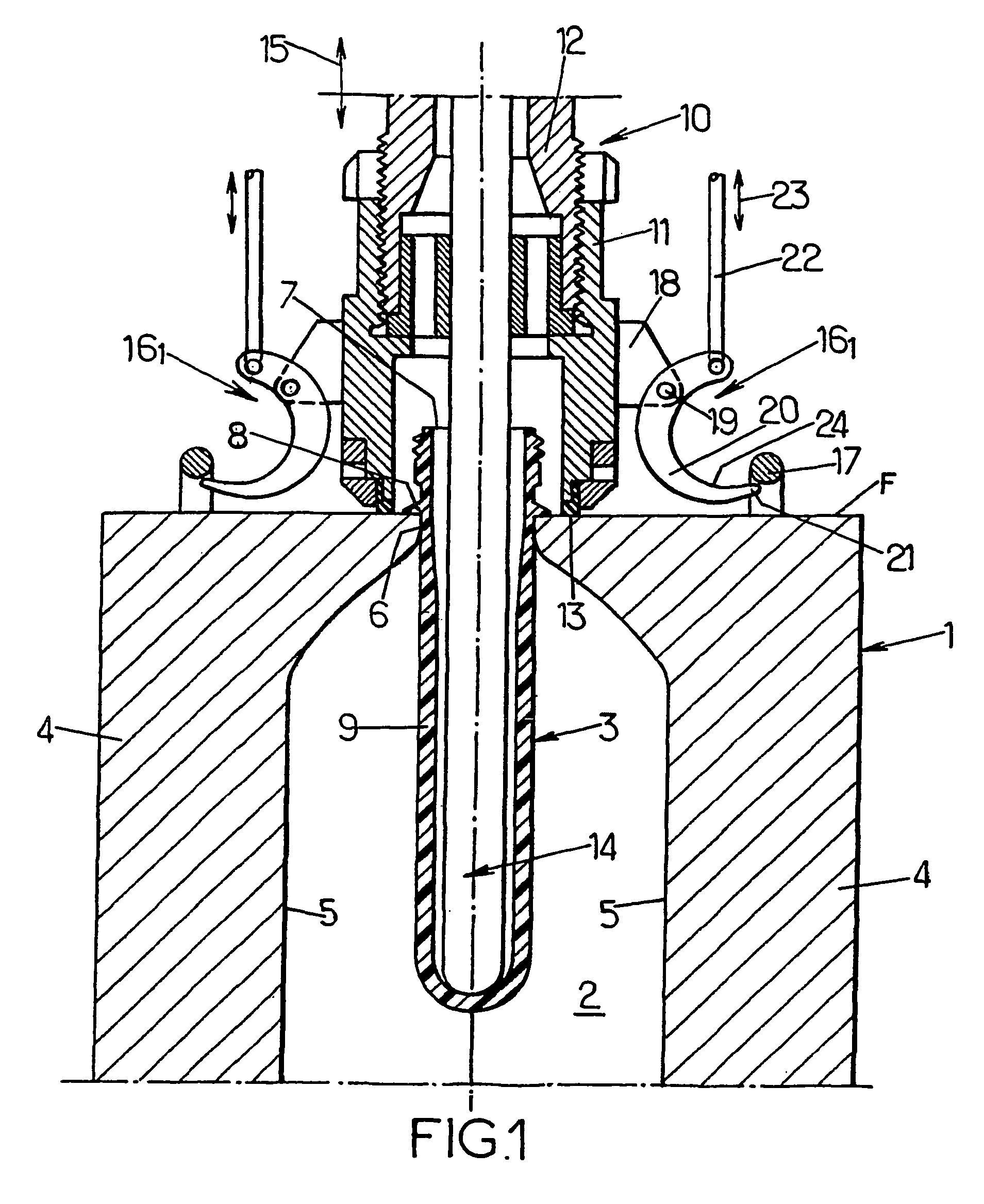 Bell-type nozzle blow-molding installation