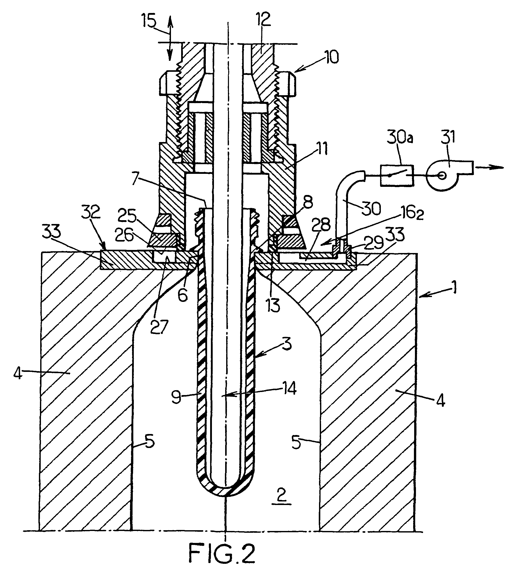 Bell-type nozzle blow-molding installation