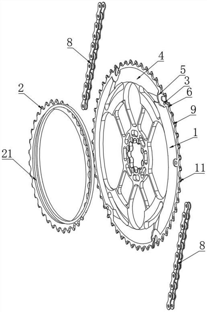 Variable speed chain wheel structure for light load chain transmission and optimization method thereof