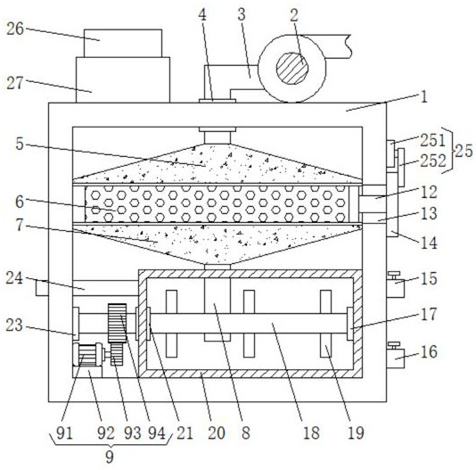 High-efficiency powder metallurgy dust removal device