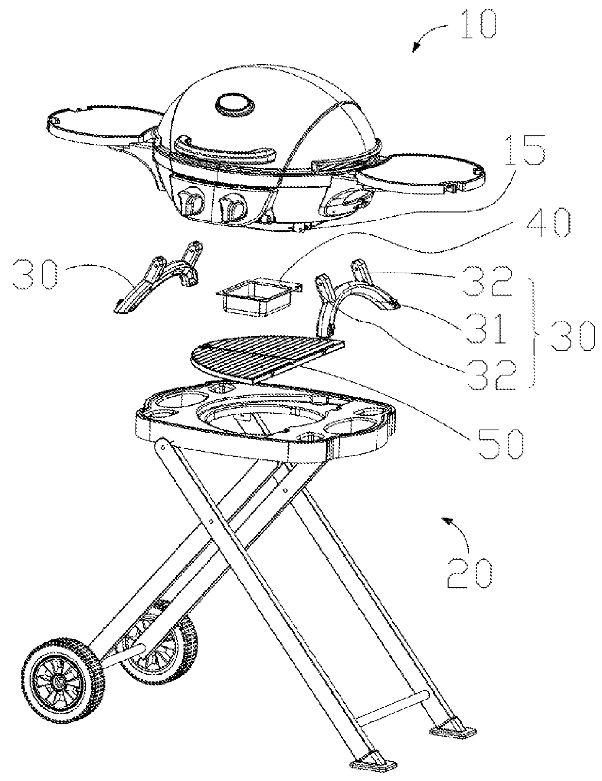 Portable barbecue grill