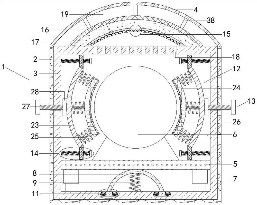 Shock absorption and noise reduction device for air compressor