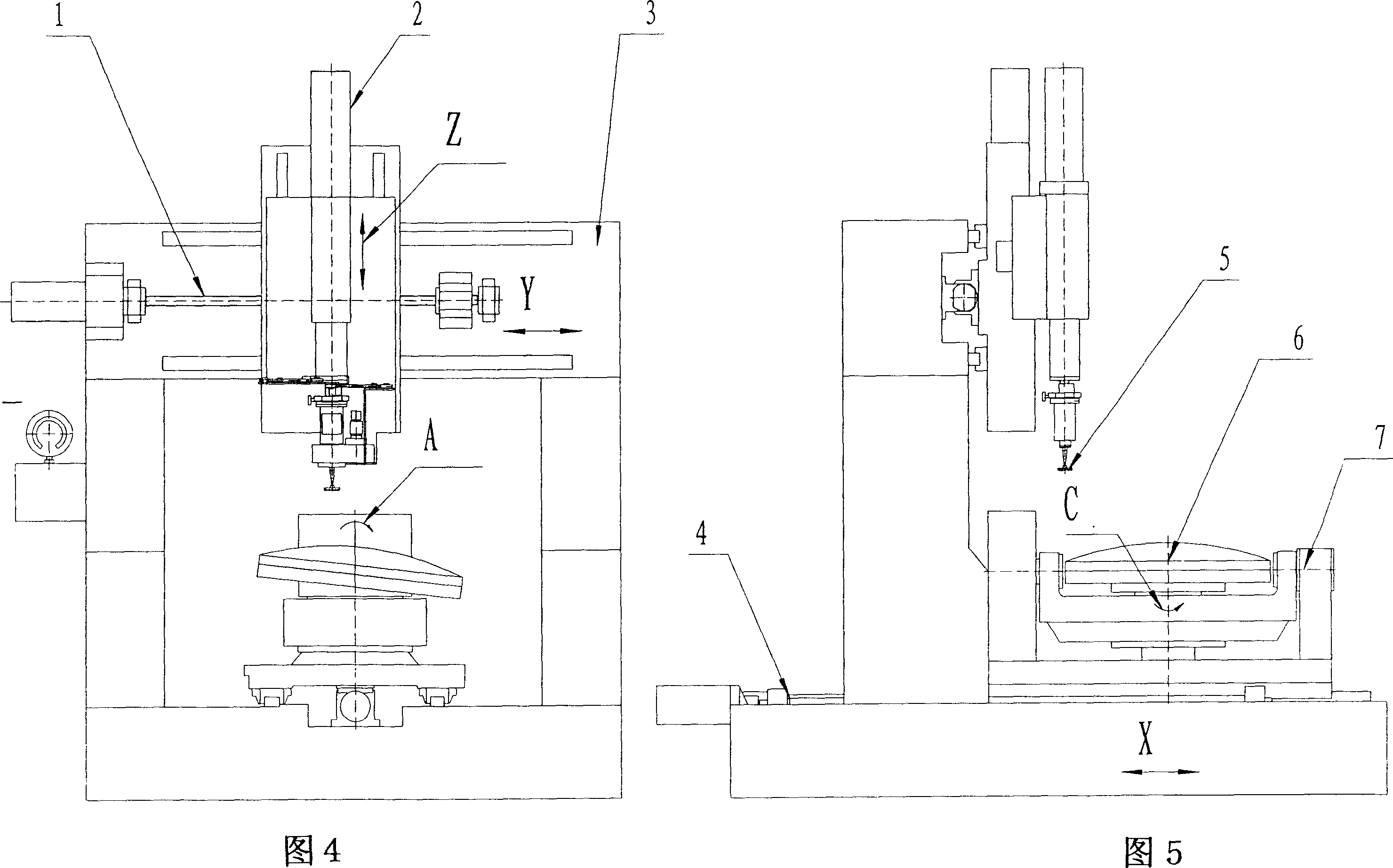 Efficient numerically controlled polishing process and apparatus for great aperture aspherical optical elements