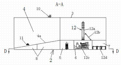 Submerged floating energy-gathered guiding type wave power generation platform