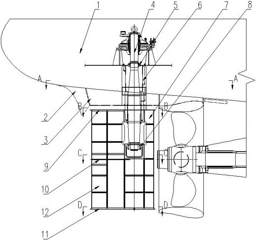 Shilling rudder used for icebreaker