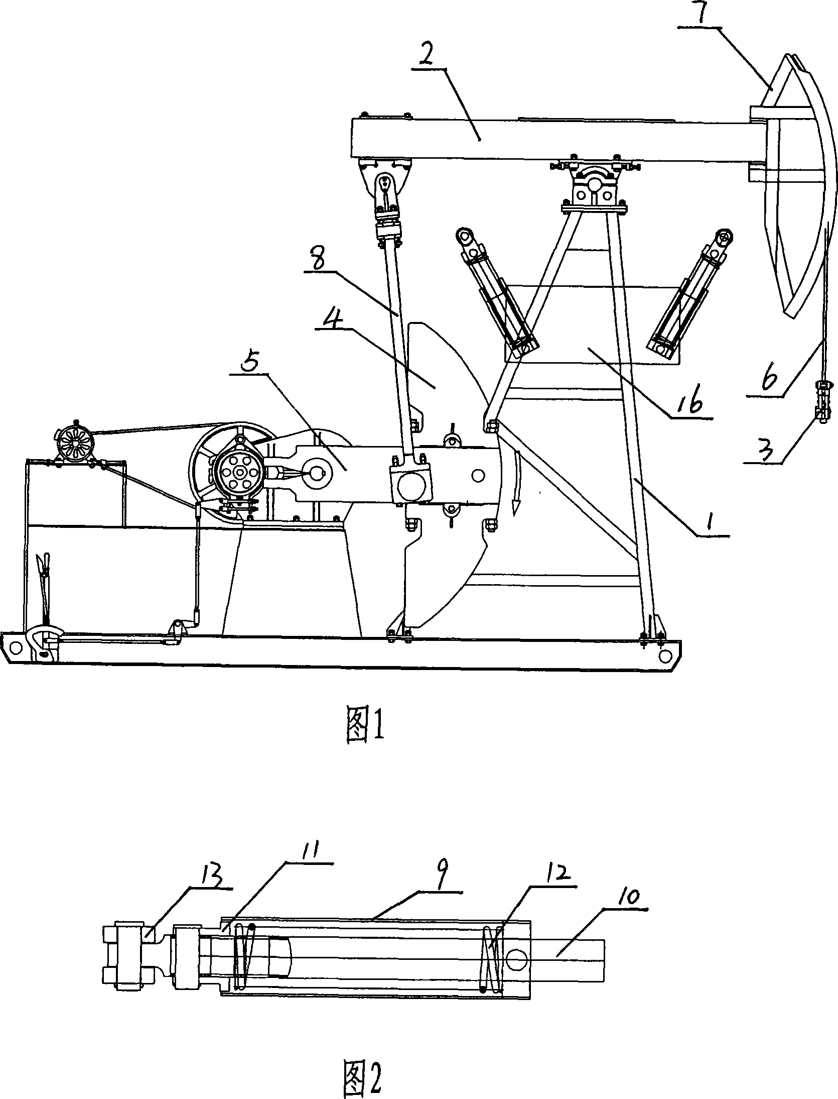 Beam type energy-saving oil pumping machine