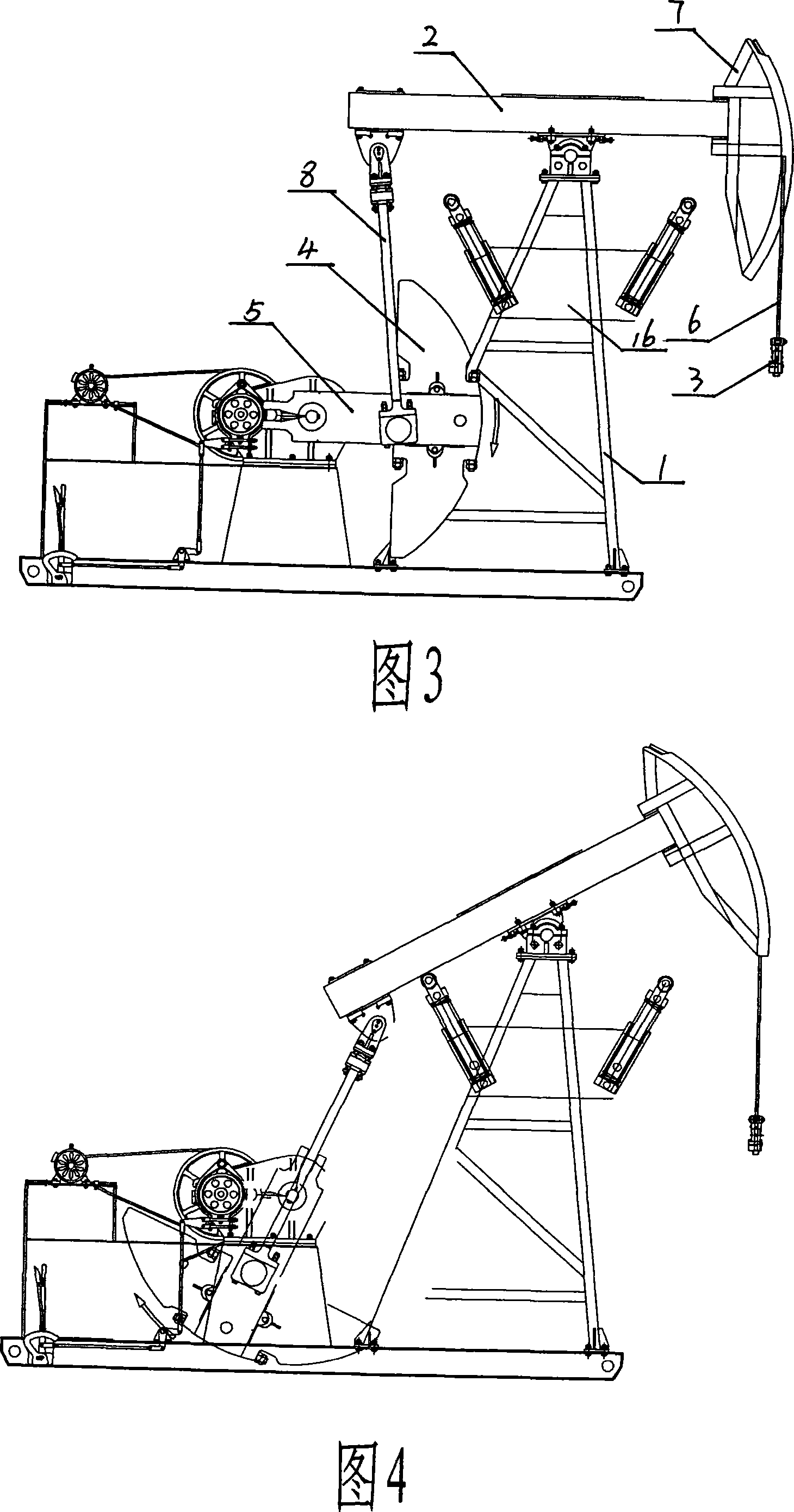 Beam type energy-saving oil pumping machine