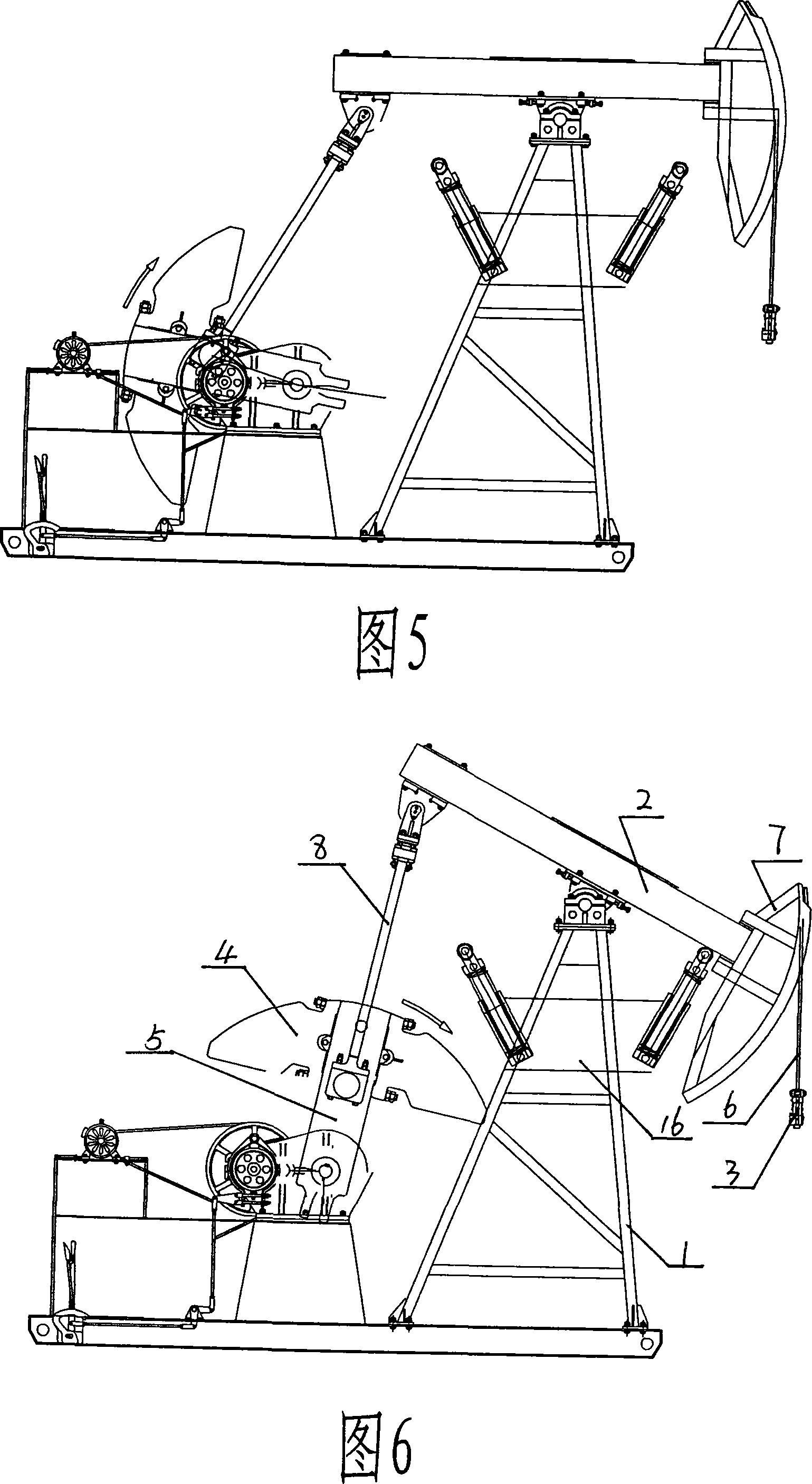 Beam type energy-saving oil pumping machine