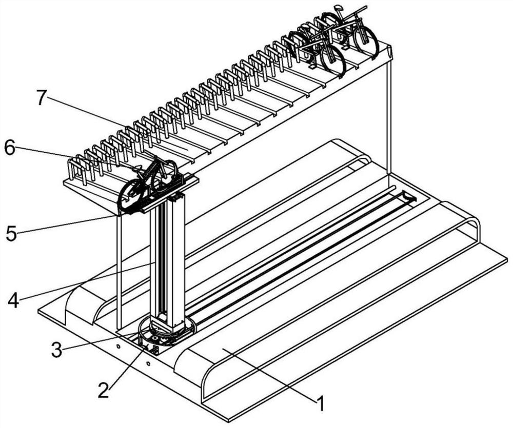 A shared bicycle parking device