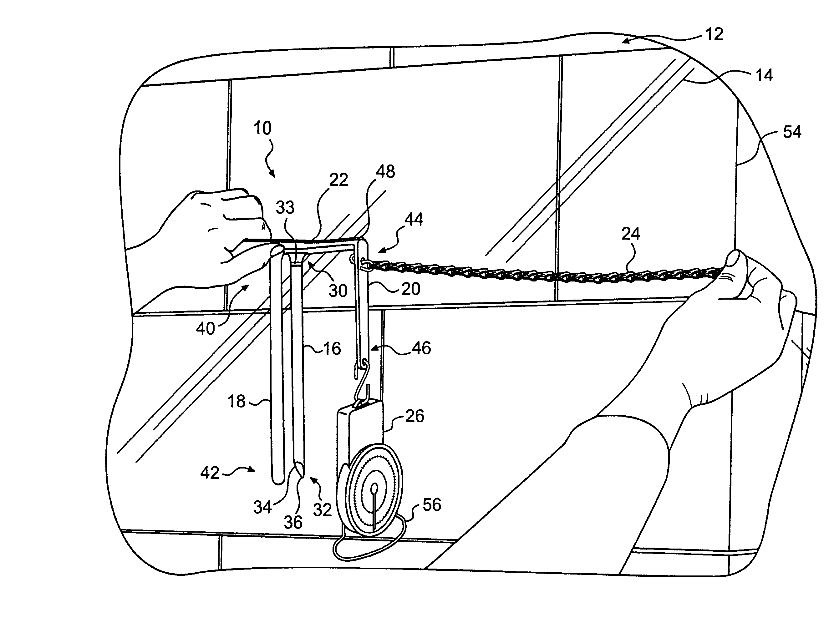 Apparatus and method for measuring containment force in a wrapped load and a control process for establishing and maintaining a predetermined containment force profile