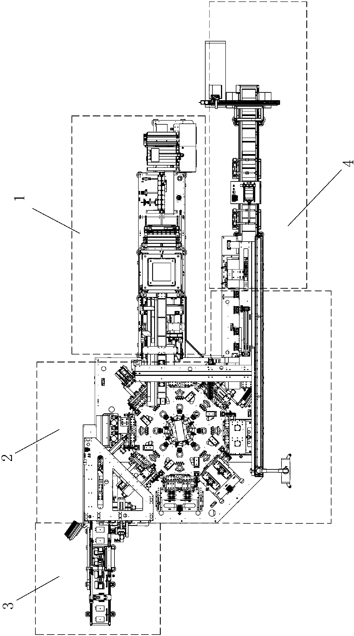 Automatic rotating-disc type packaging and forming apparatus for lithium battery