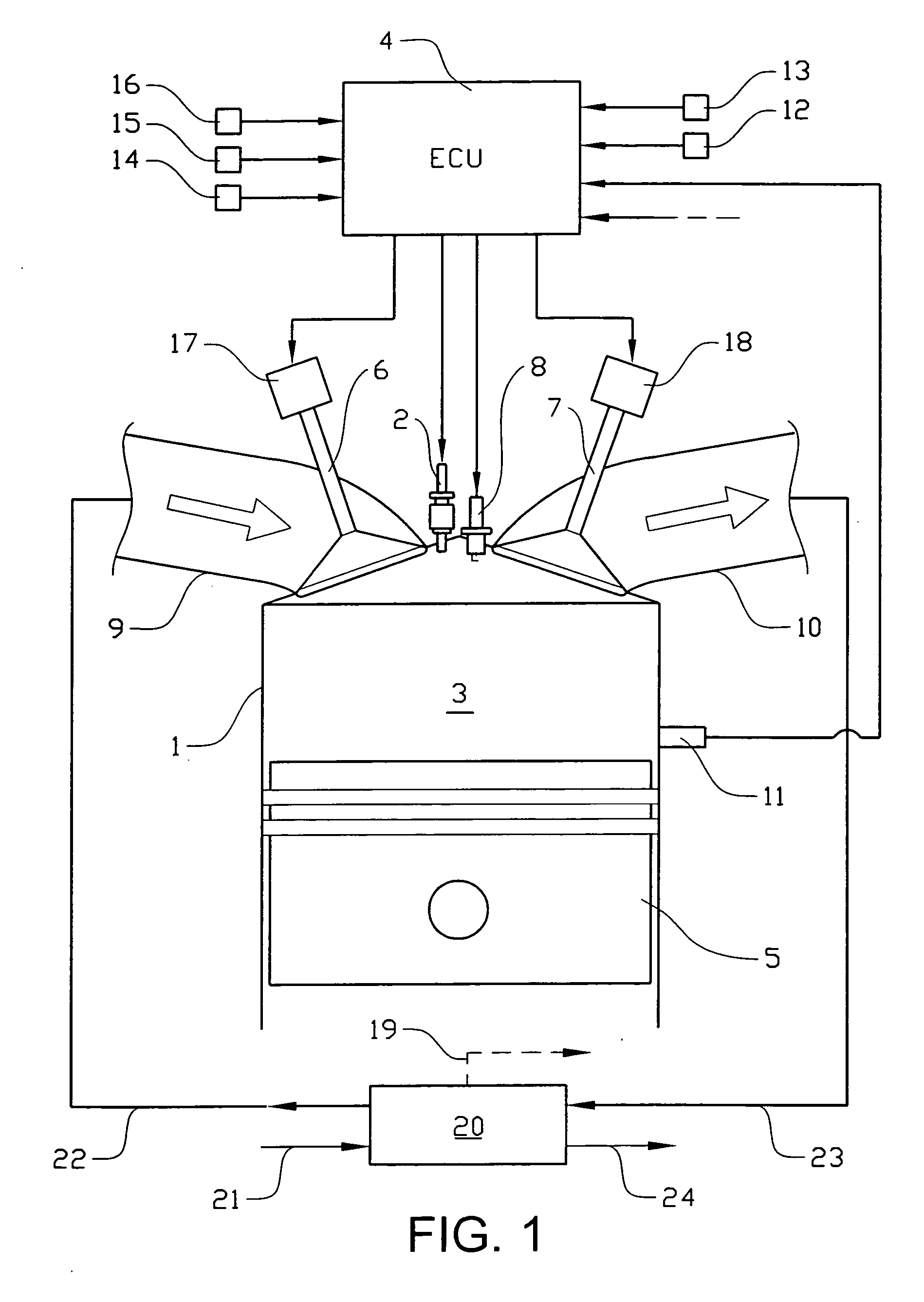 Internal combustion engine and method for performing a mode switch in said engine