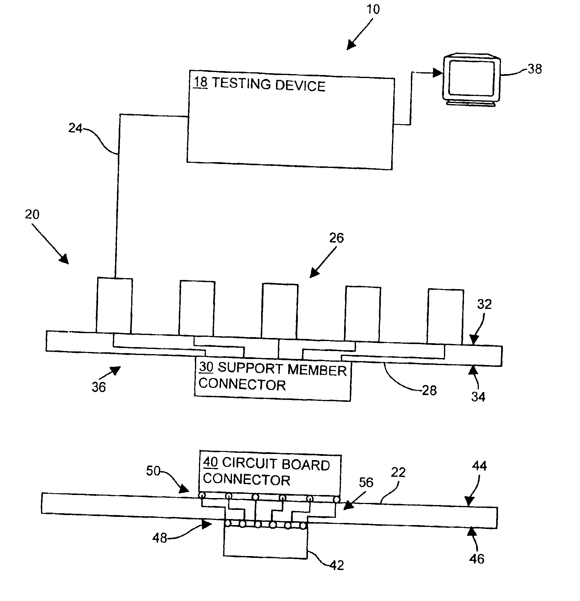 Methods and apparatus for testing a circuit board using a surface mountable adaptor