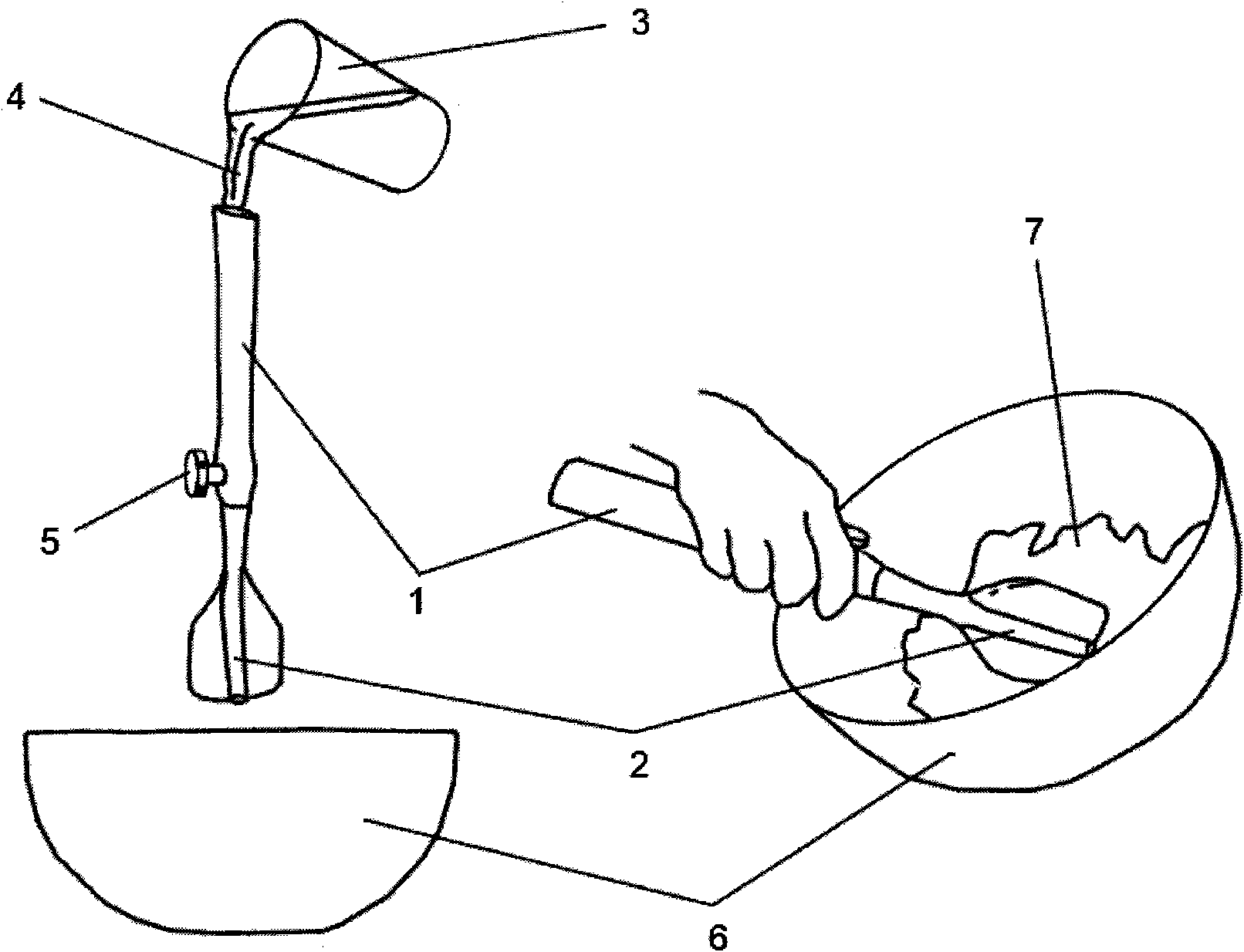 Water-injection type stirring spoon