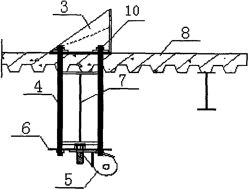 Mechanism for attaching building integral elevating scaffold to steel beam