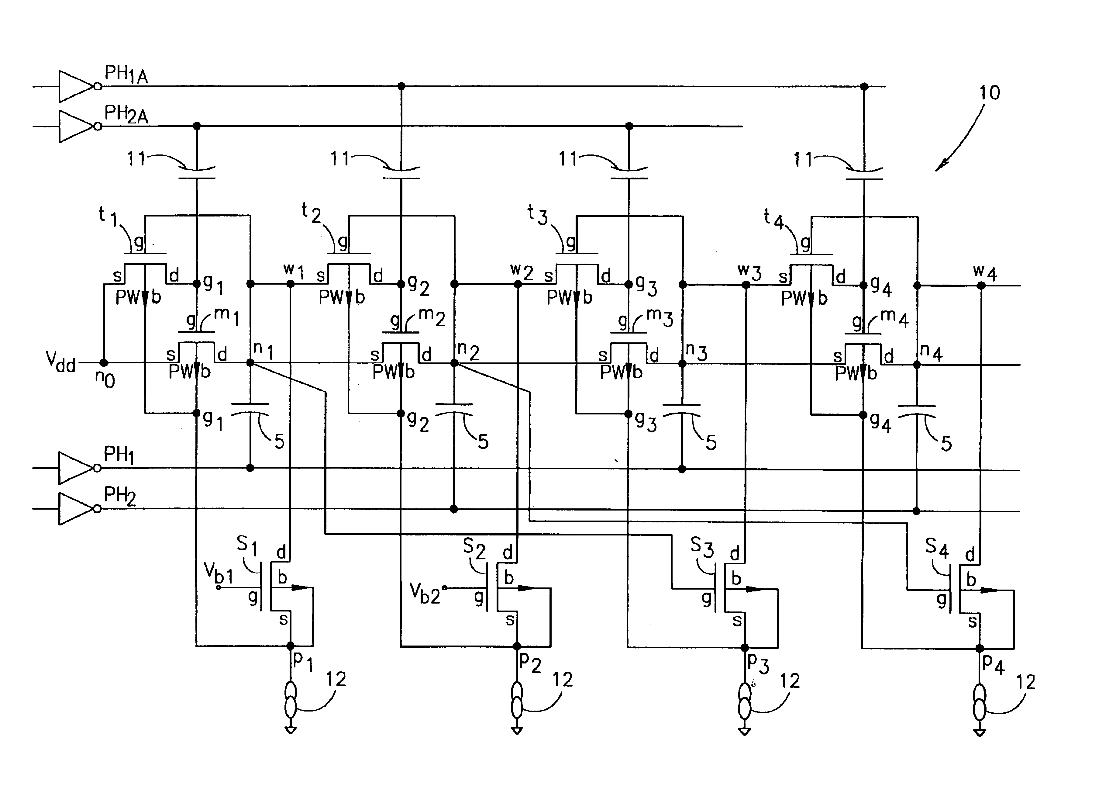 Charge pump stage with body effect minimization