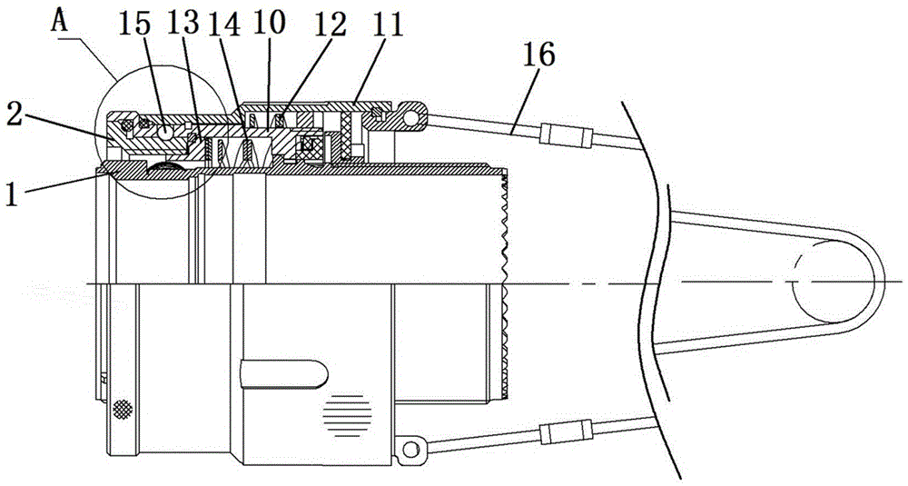 Connecting ring and socket as well as pulling and separating connector