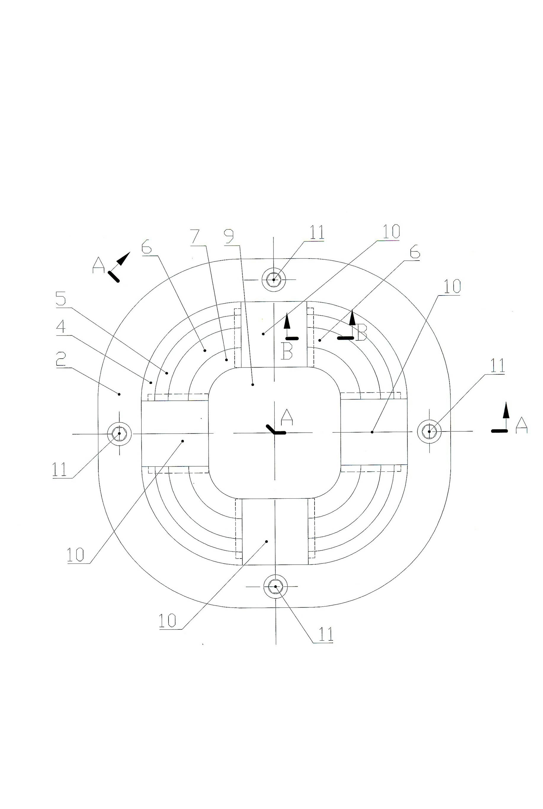 Multi-blank-holder radial blocking-blank pressing method applied to nonaxisymmetrical piece