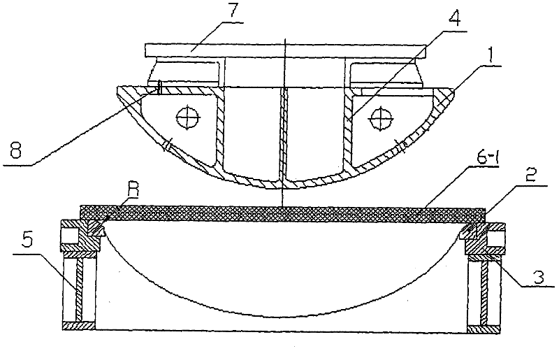 Molding die and molding process of thick-wall spherical seal head for hydrogenation reactor