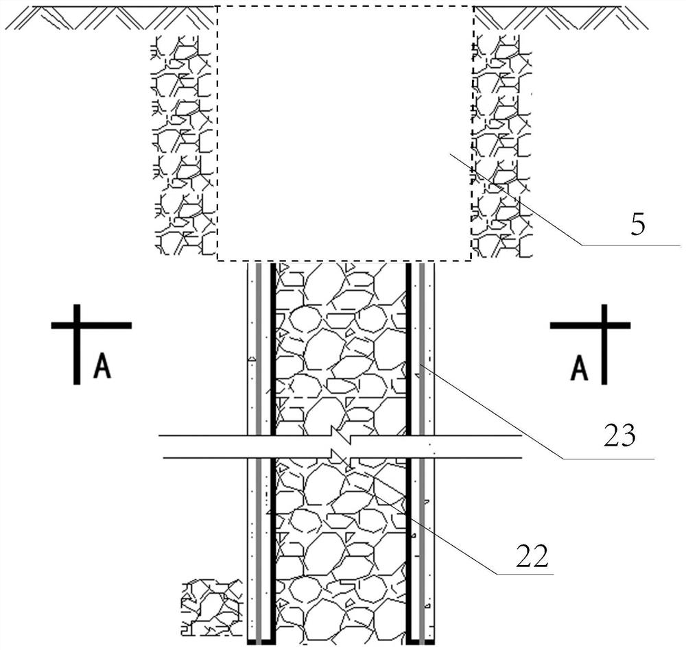 Annular-section rock foundation suitable for mountainous area and construction method of annular-section rock foundation