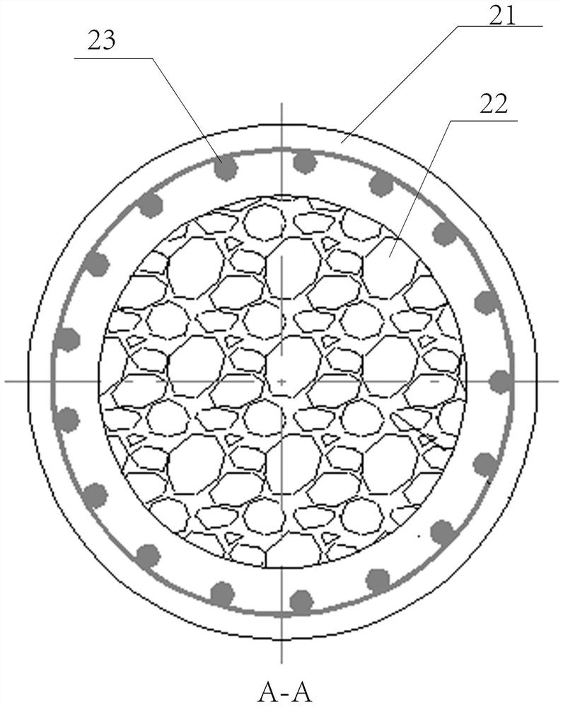 Annular-section rock foundation suitable for mountainous area and construction method of annular-section rock foundation