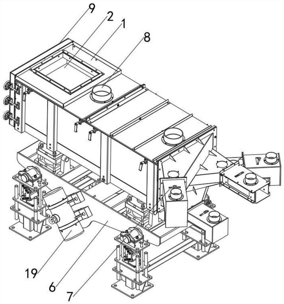 High-purity clean silicon material classification screening device and using method thereof