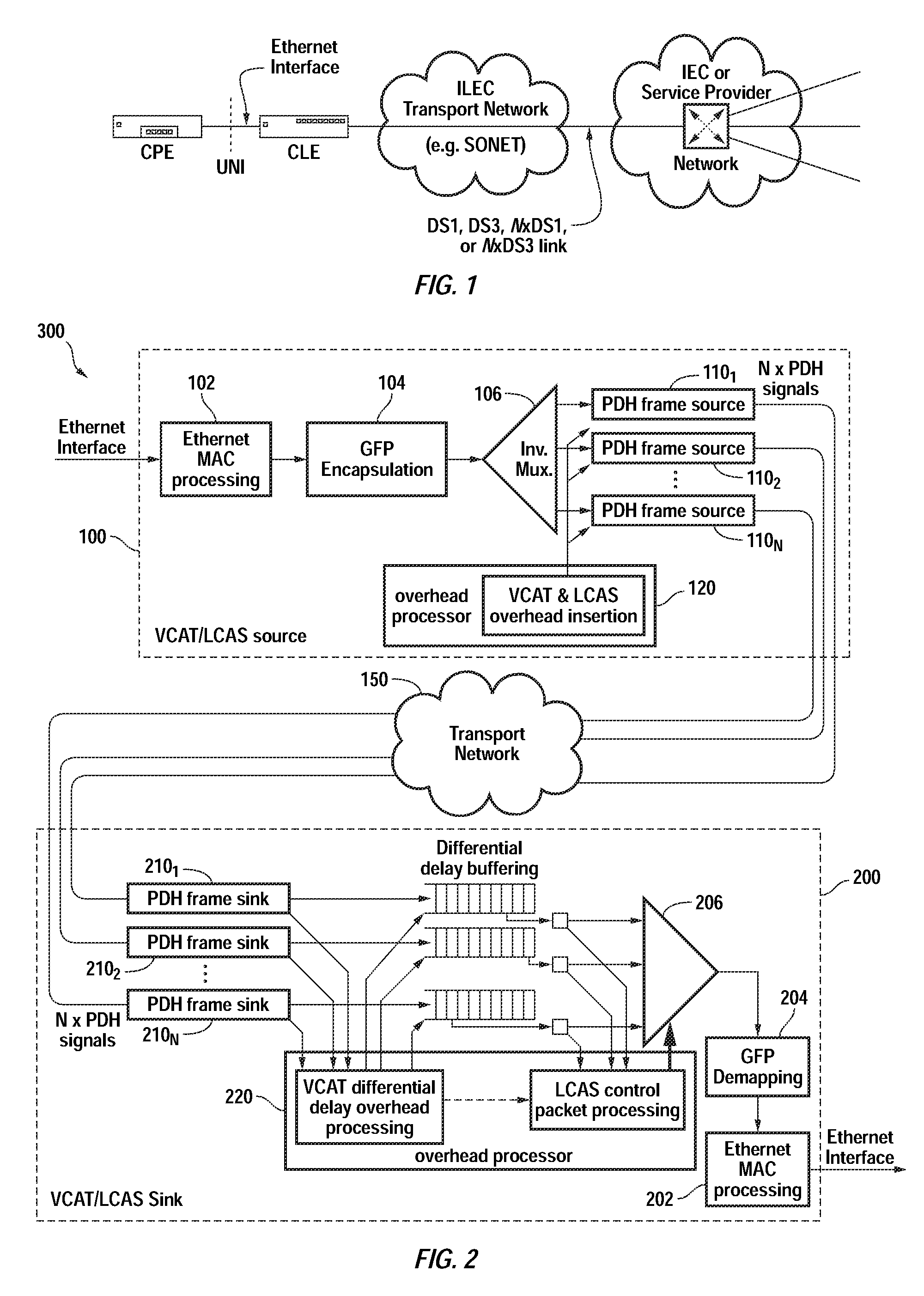 Virtual concatenation of PDH signals