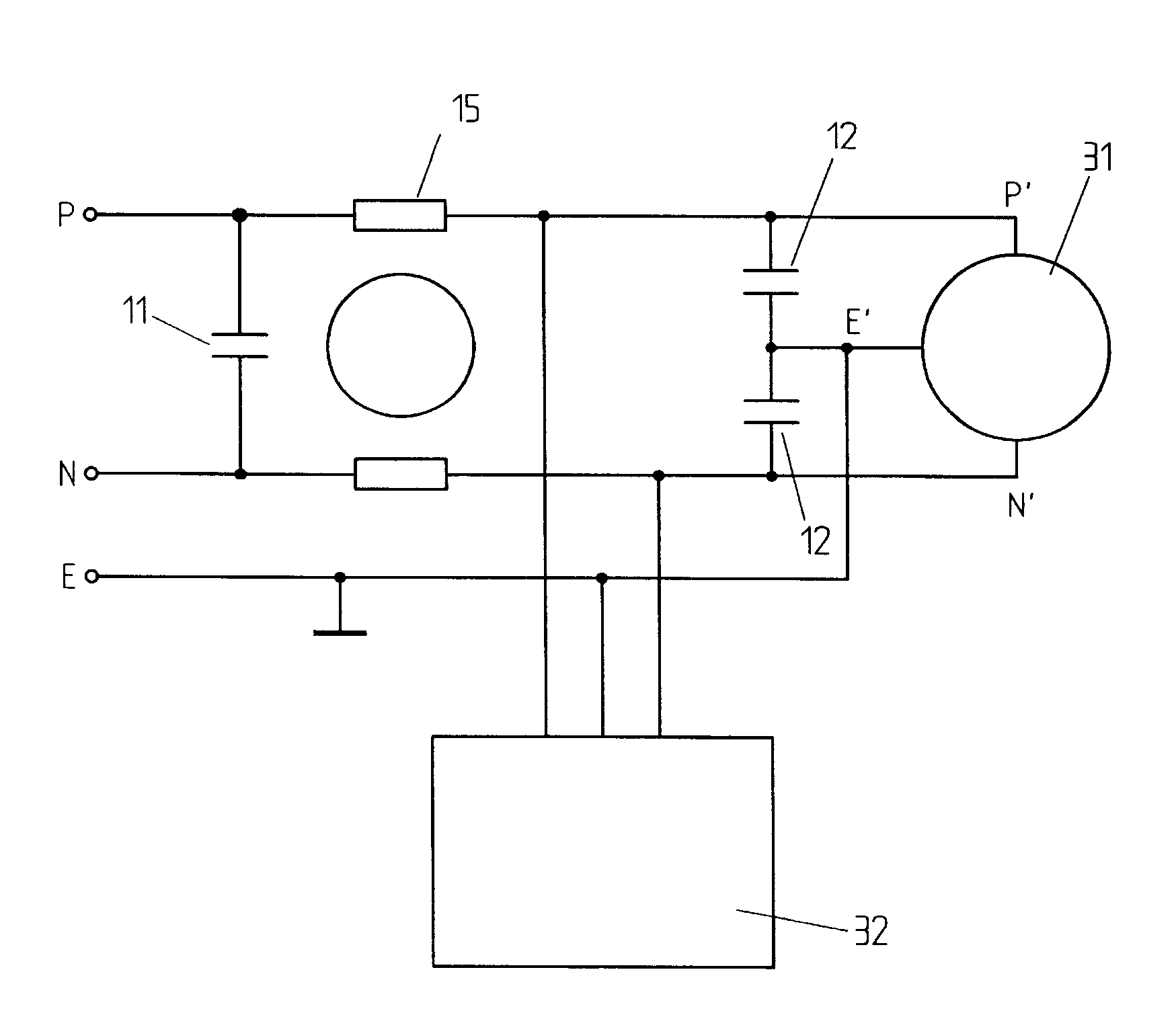 Active EMC filter for machine tools