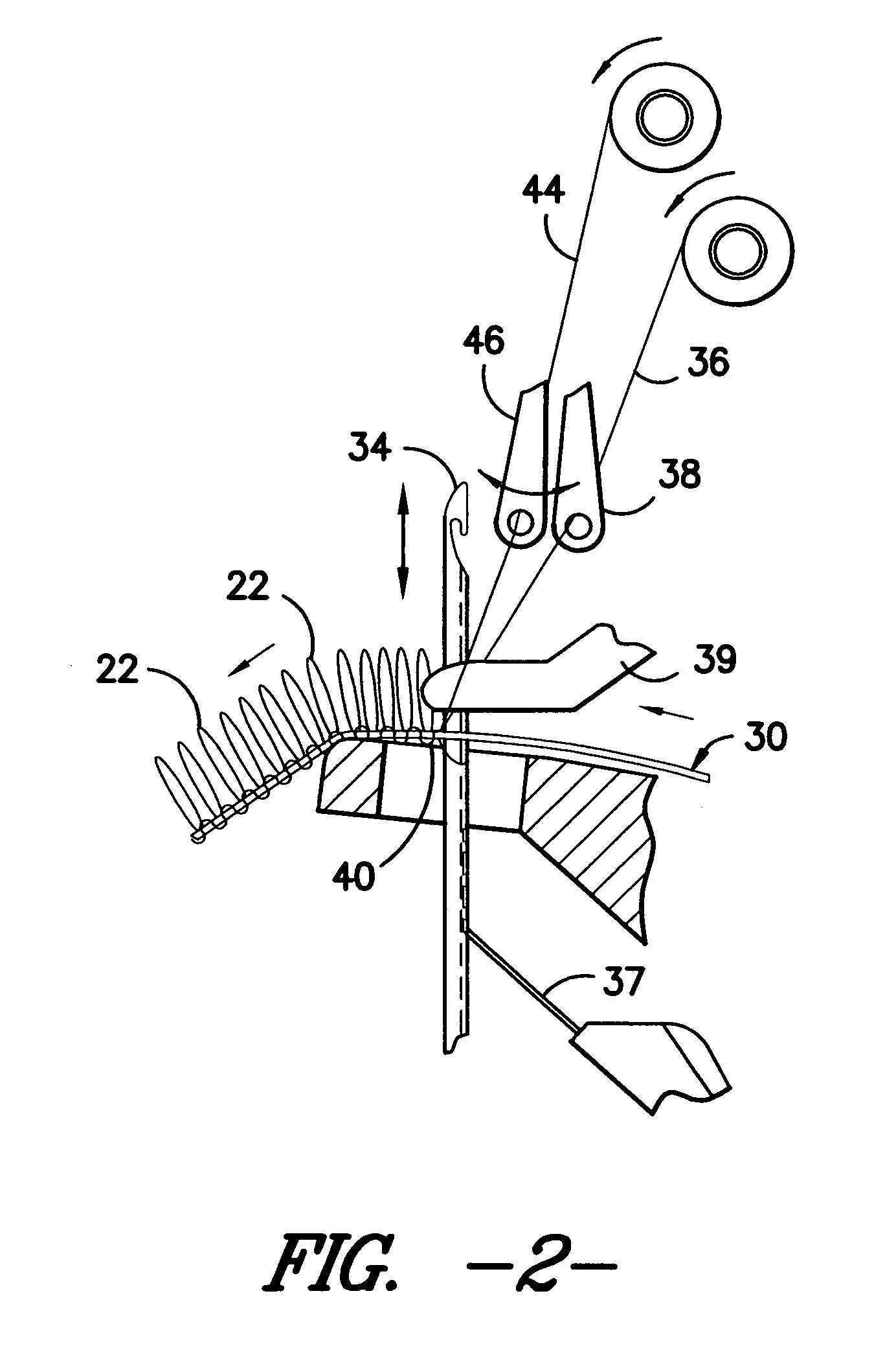 Two bar stitch bonded loop fastener for diaper and related method