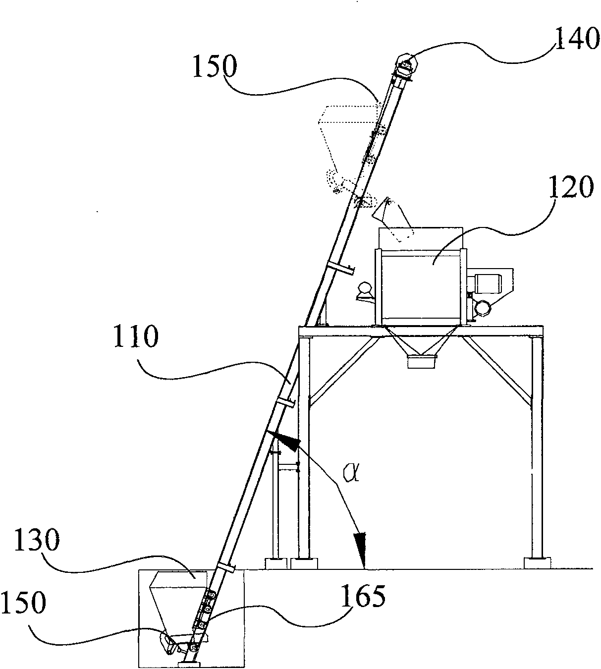 Aggregate conveyer of concrete station