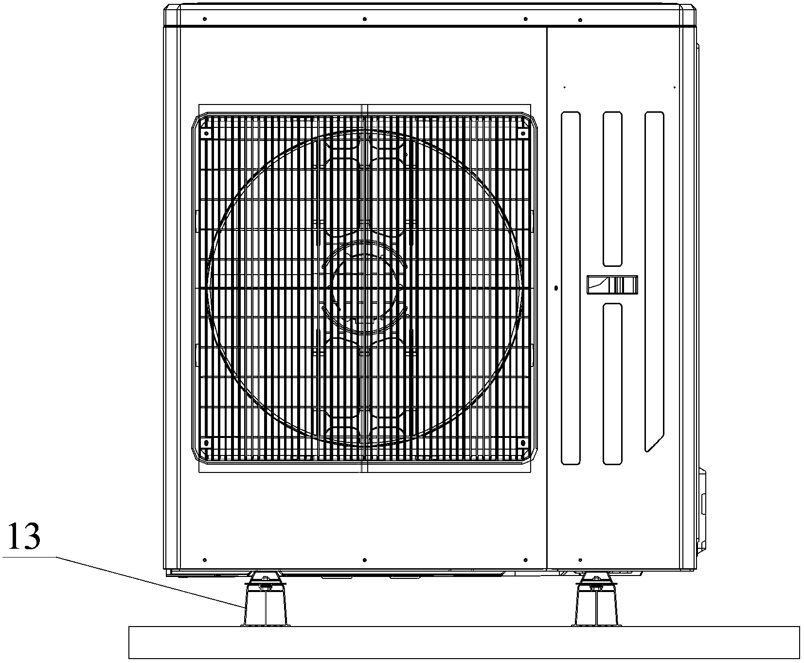 Air conditioner shock absorption support