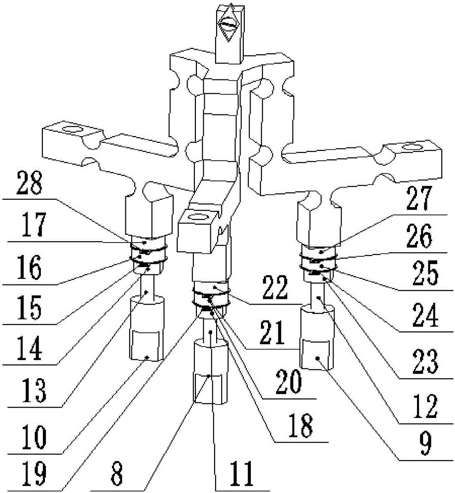 Three-dimensional ultrasonic elliptical vibration cutting device of parallel structure and track generating method