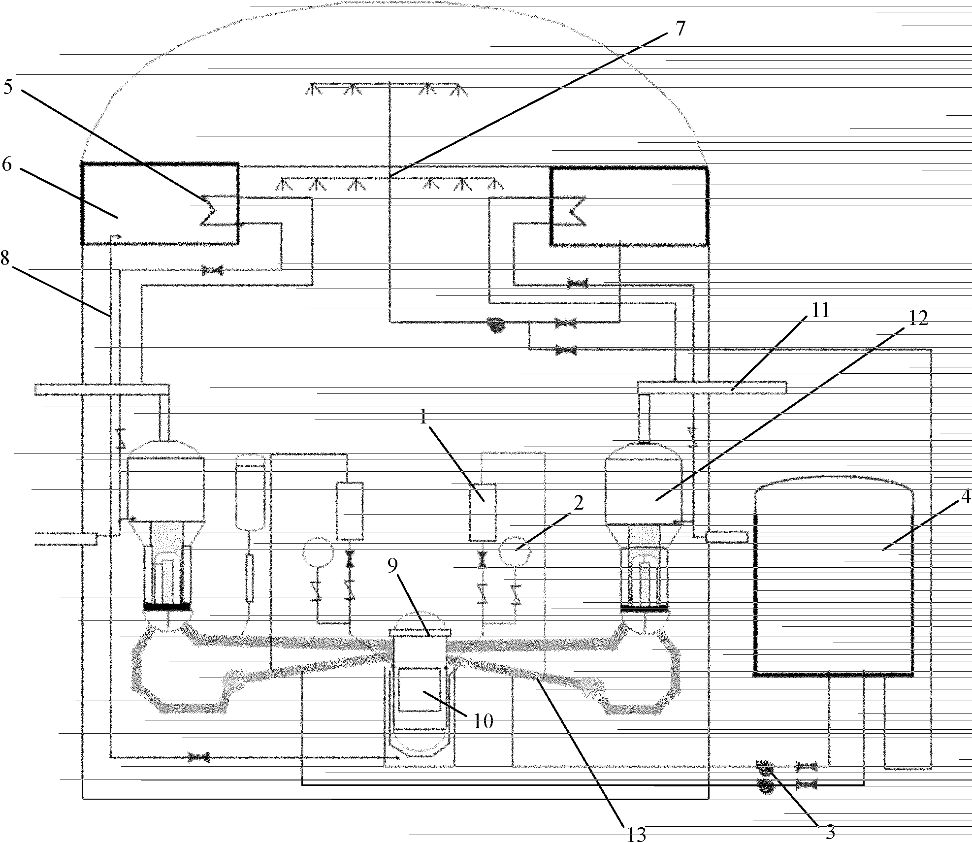 Nuclear power station non-active engineering safety system