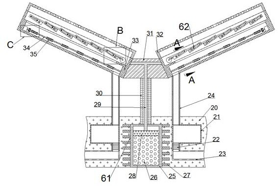 Sunshade with heat conduction pipe water storage function