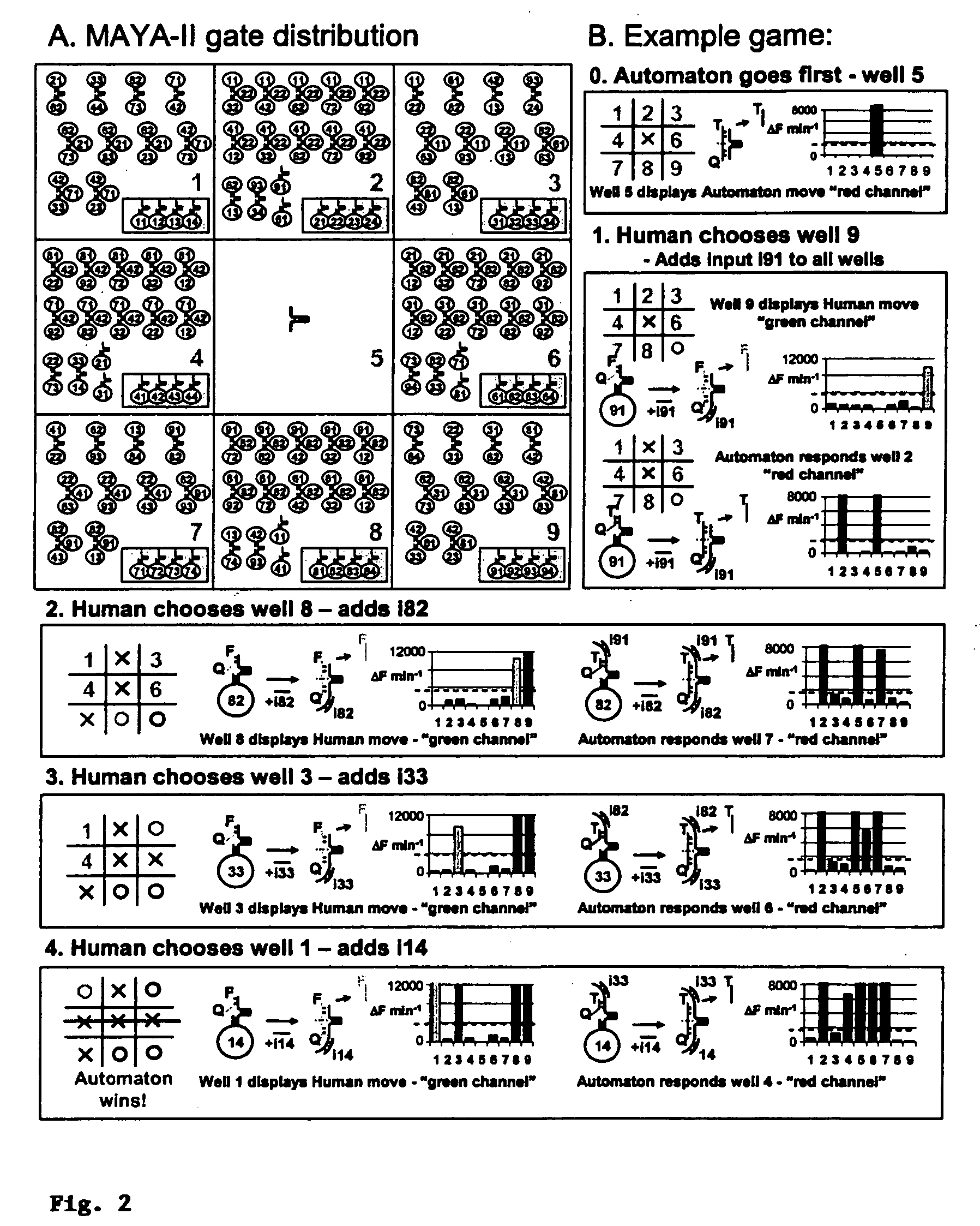 Medium scale intergration of molecular logic gates in an automaton