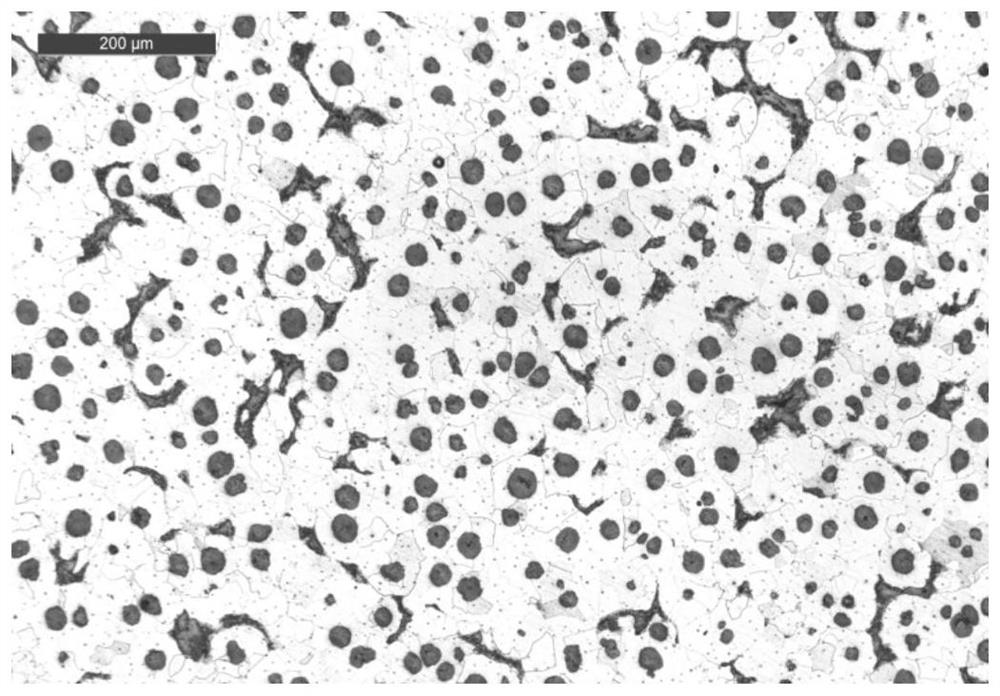 Preparing method for as-cast-condition mixed matrix QT500-14 spheroidal graphite cast iron